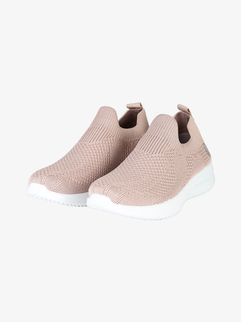 Sneakers da donna slip on in maglia - rosa