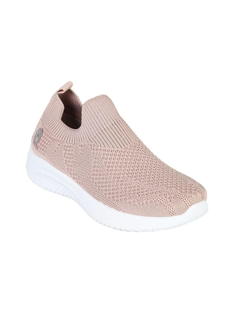 Sneakers da donna slip on in maglia - rosa