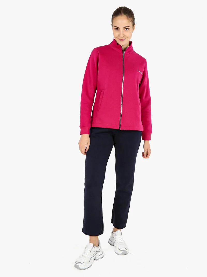 Completo tuta donna con felpa e pantaloni - fucsia