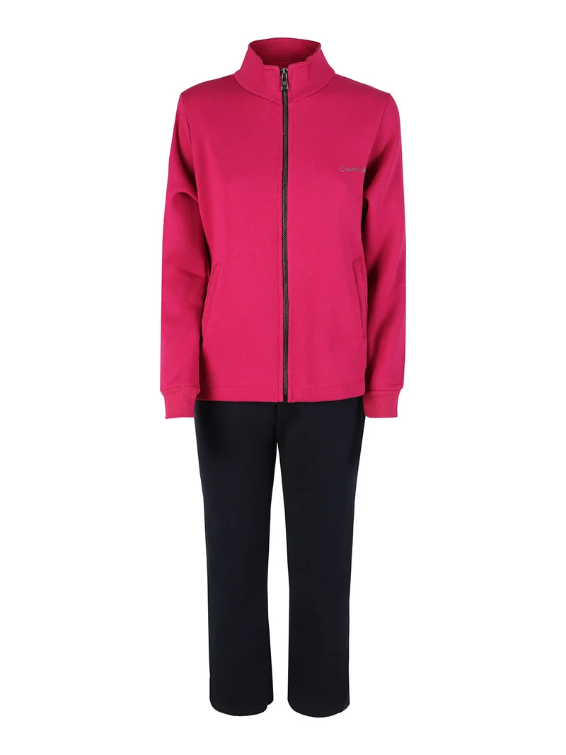 Completo tuta donna con felpa e pantaloni - fucsia
