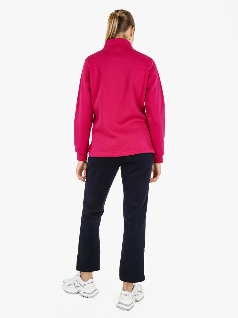 Completo tuta donna con felpa e pantaloni - fucsia