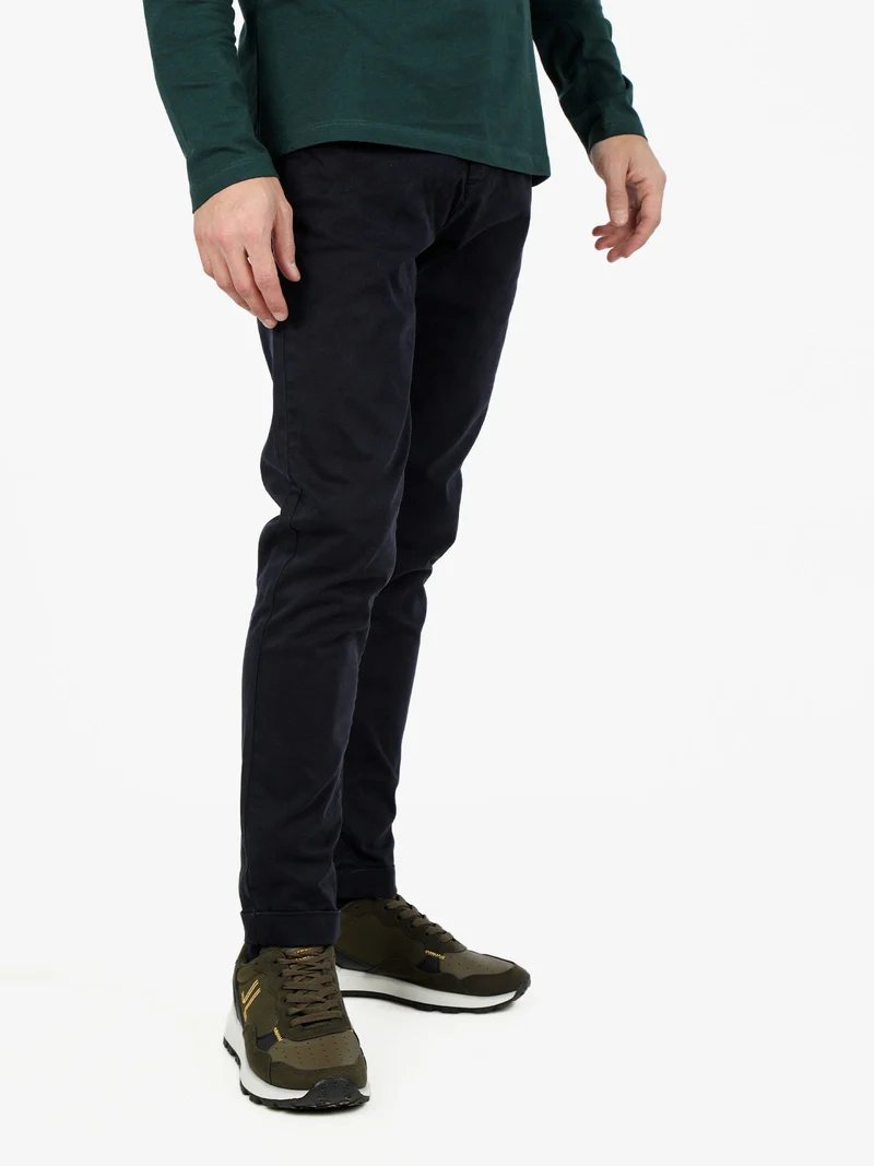 Pantaloni casual da uomo slim fit - blu scuro