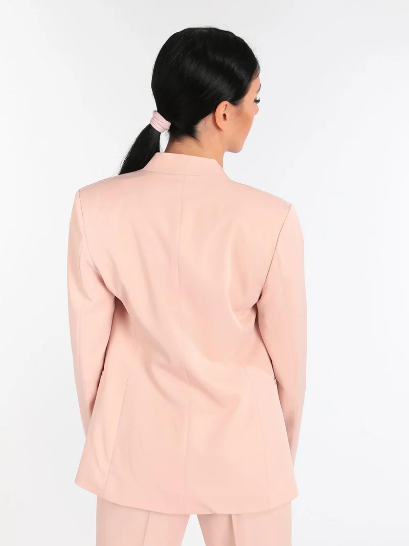 Blazer donna scollo alla coreana - rosa