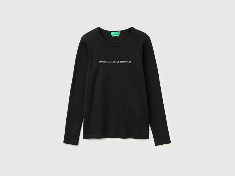 Langärmeliges T-Shirt mit Glitzerlogo