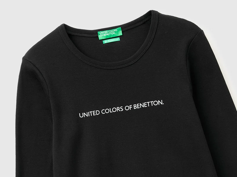 Langärmeliges T-Shirt mit Glitzerlogo