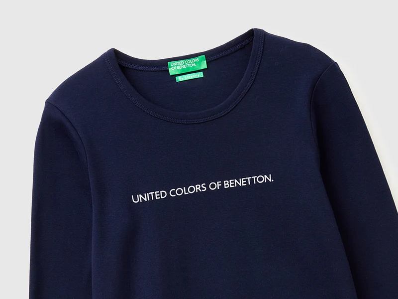 Langärmeliges T-Shirt mit Glitzerlogo