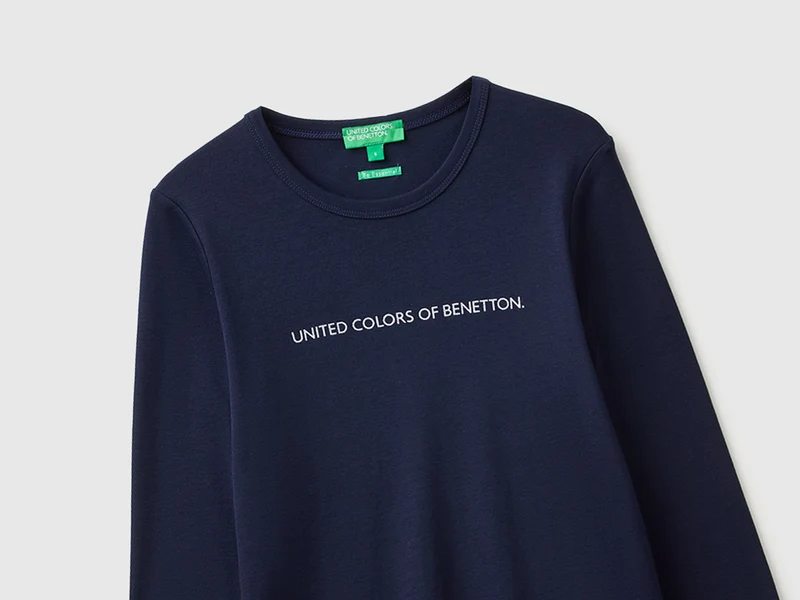 Langärmeliges T-Shirt mit Glitzerlogo