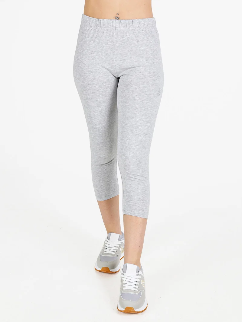 Leggings donna sportivi a pinocchietto - grigio