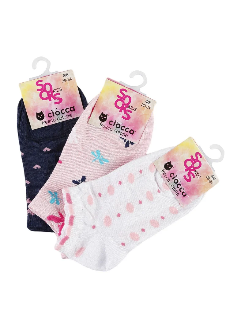 Calze corte da bambina Confezione da 3 paia - blu scuro