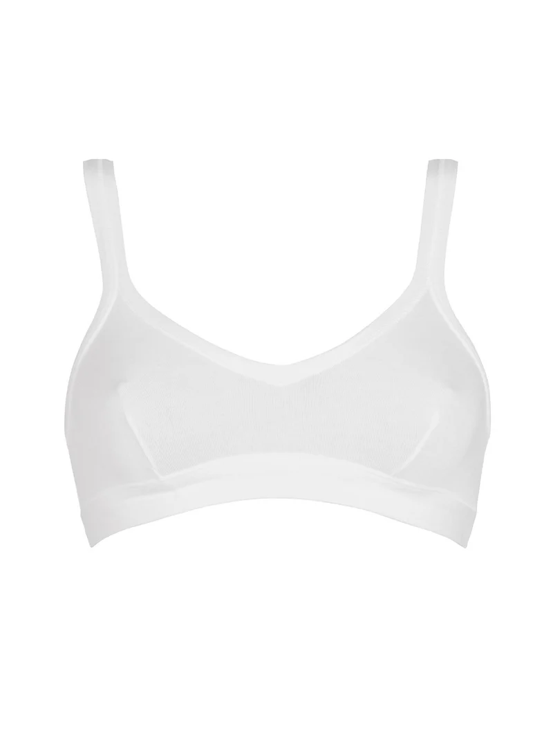 Brassiere donna in cotone bielastico - bianco