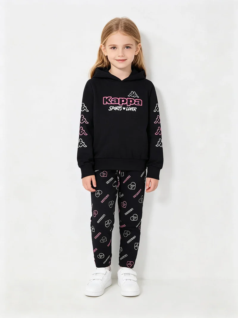 Completo tuta 2 pezzi da bambina con cappuccio - blu scuro