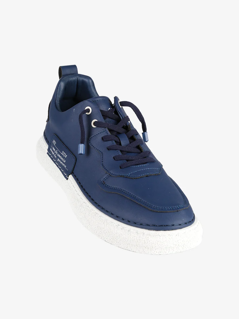 Sneakers basse da uomo con lacci elastici - blu scuro