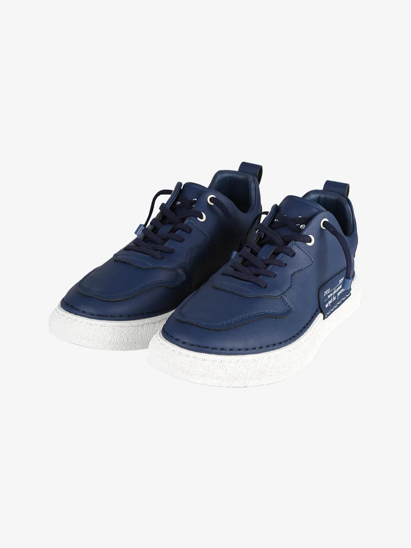 Sneakers basse da uomo con lacci elastici - blu scuro