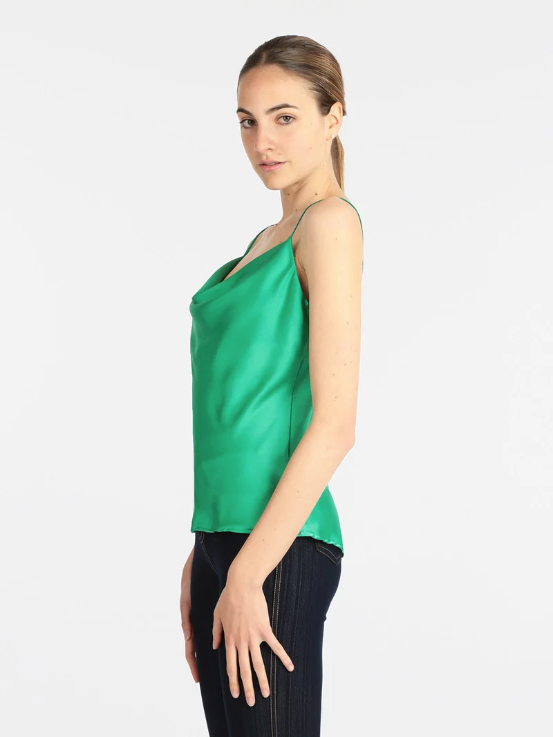 Top donna con scollo a cascata - verde
