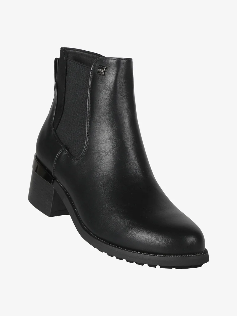 Stivaletti donna con tacco largo - nero