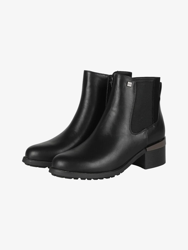 Stivaletti donna con tacco largo - nero