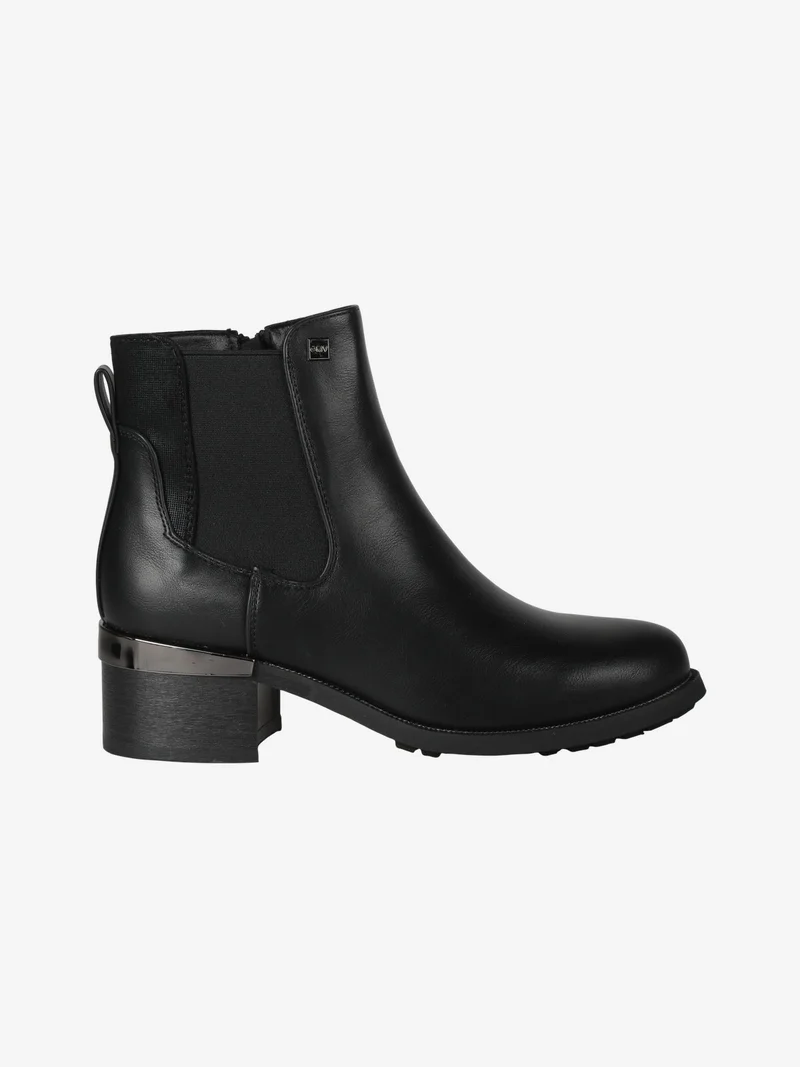 Stivaletti donna con tacco largo - nero