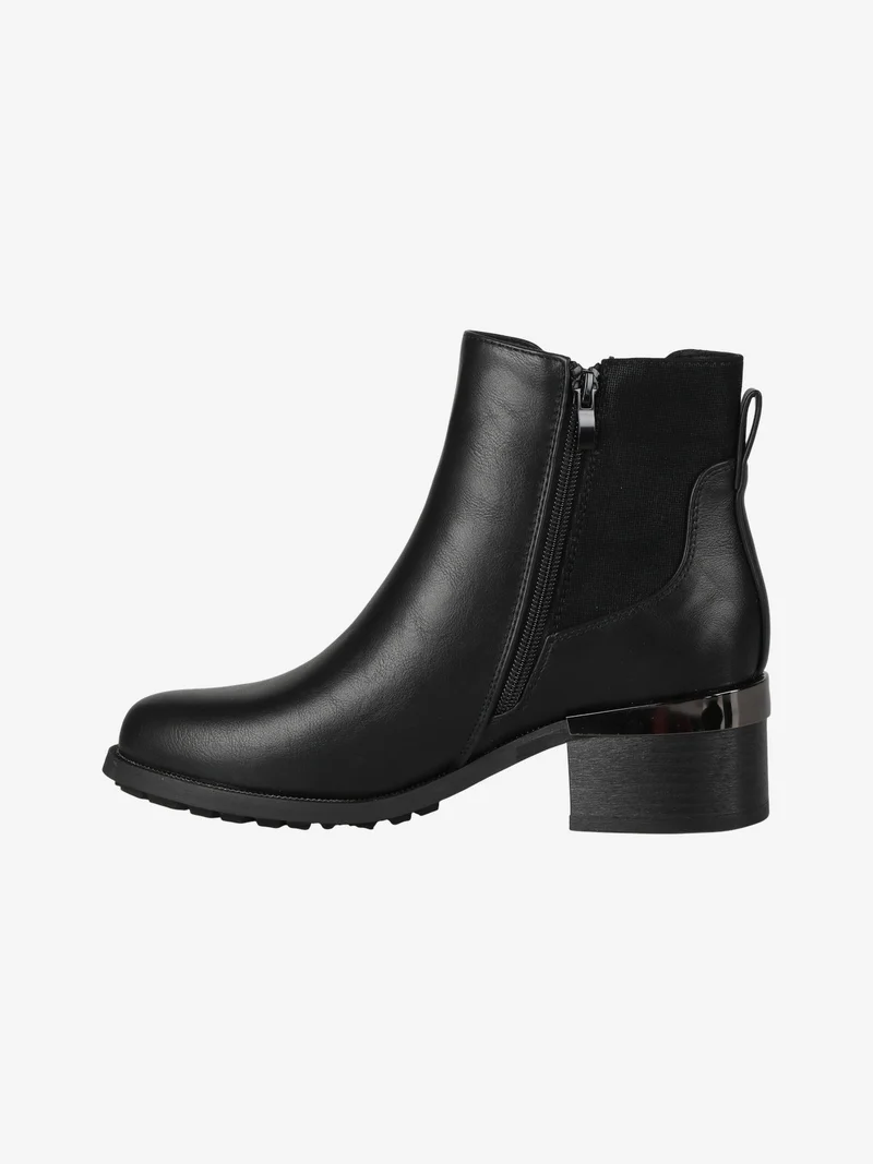 Stivaletti donna con tacco largo - nero