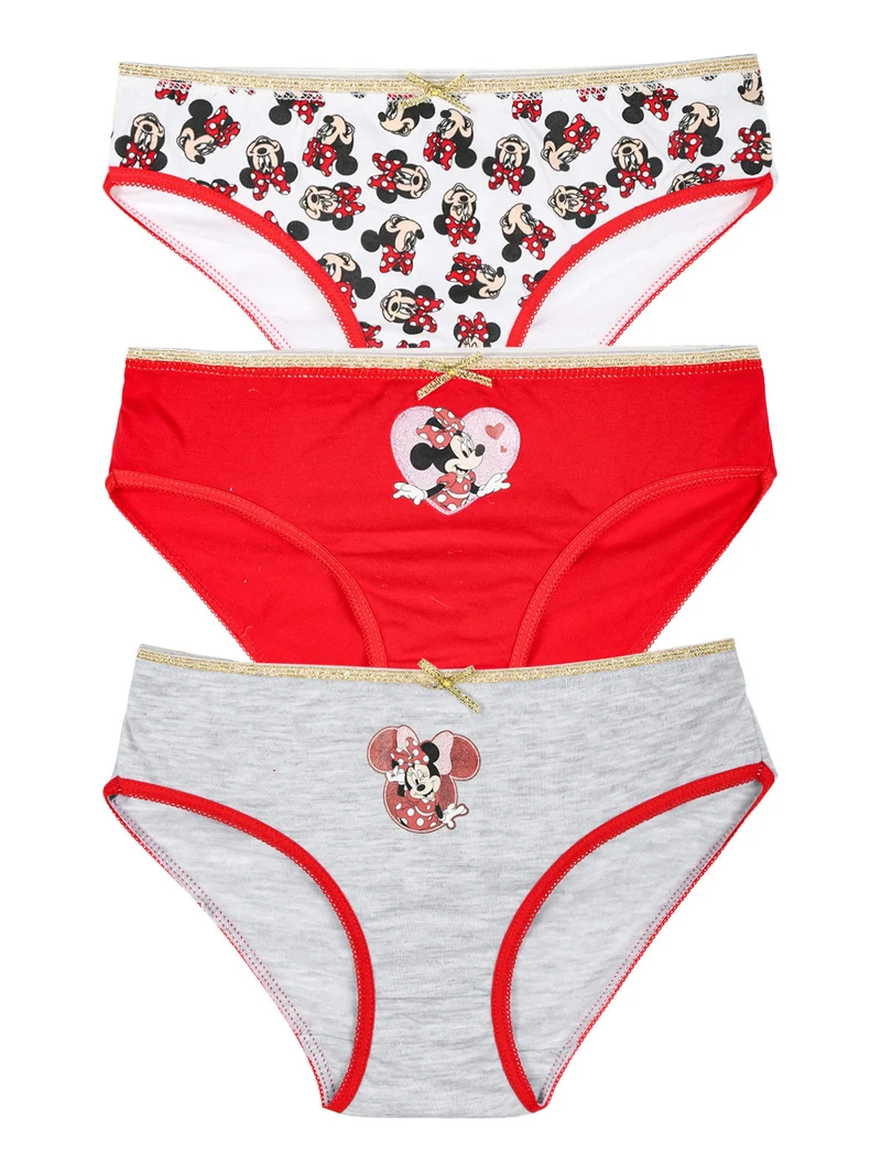 Confezione da 3 slip Minnie da bambina con stampa - assortito