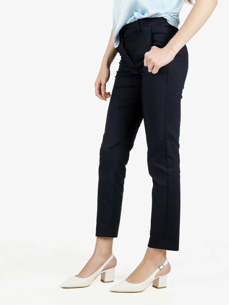 Pantaloni donna slim a sigaretta - blu scuro