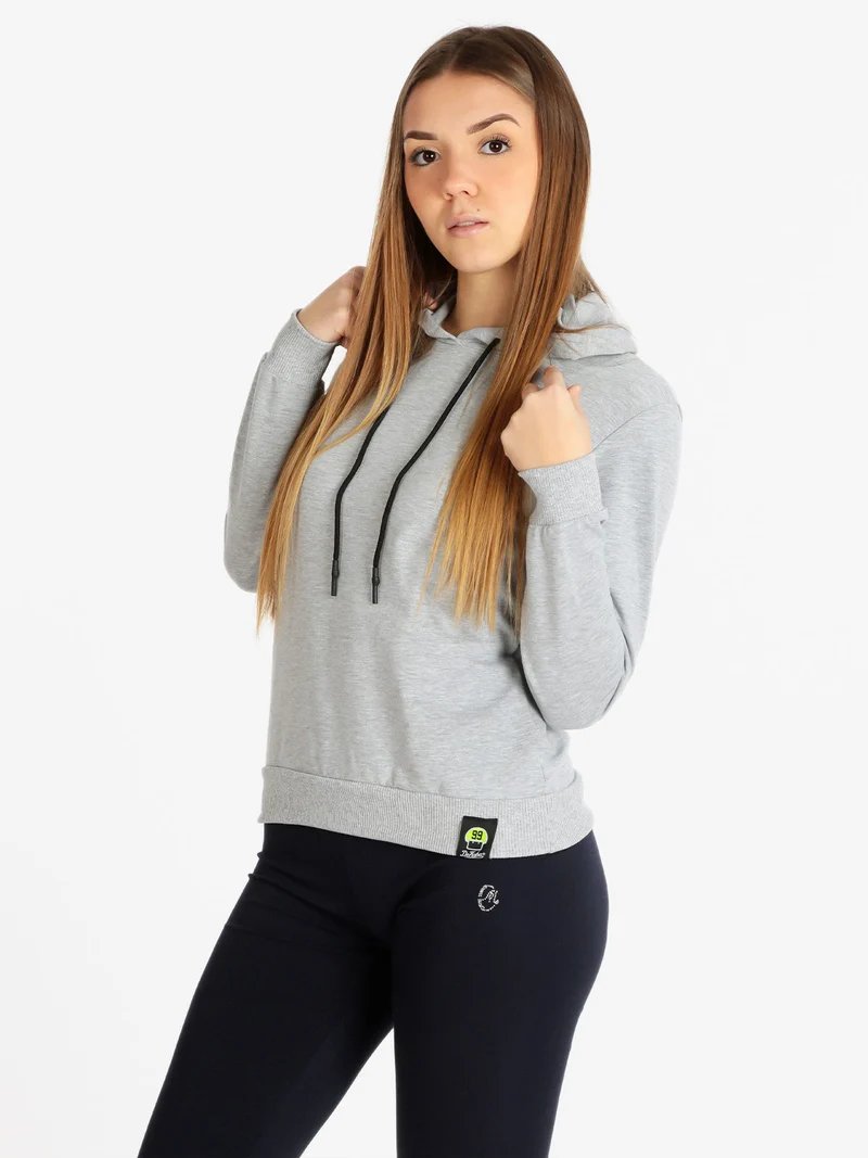 Felpa leggera donna con cappuccio - grigio
