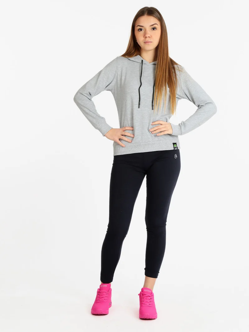 Felpa leggera donna con cappuccio - grigio