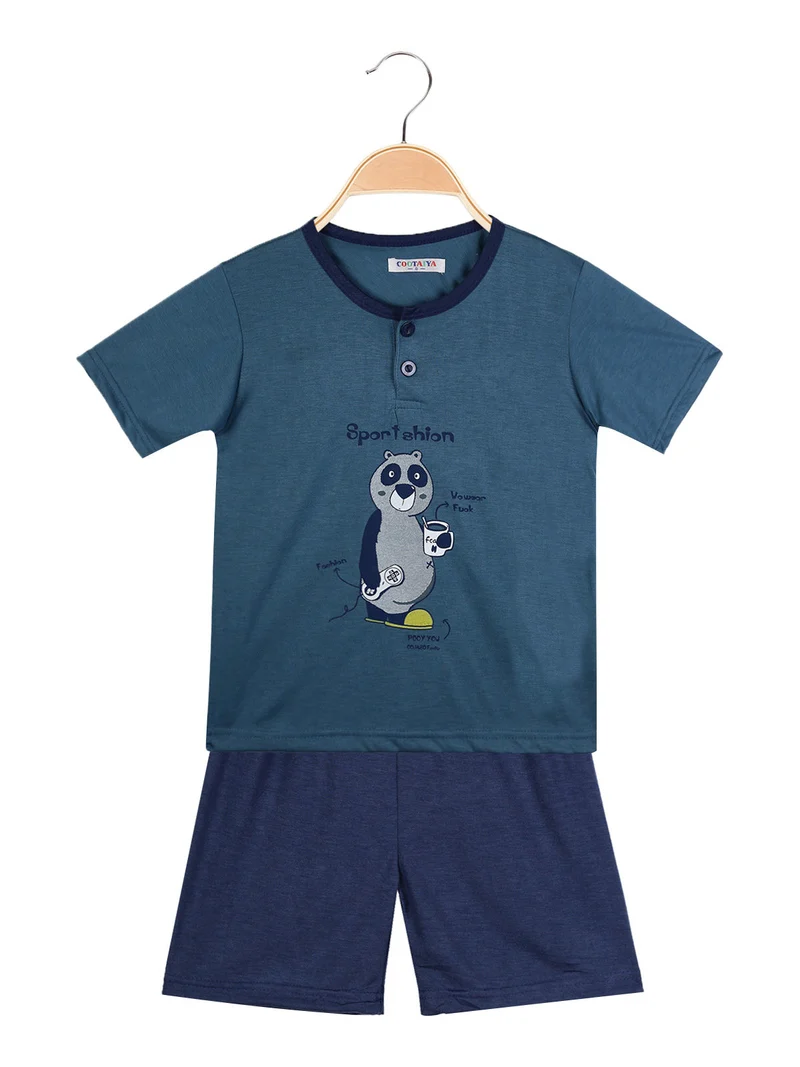 Pigiama corto bimbo 2 pezzi - blu