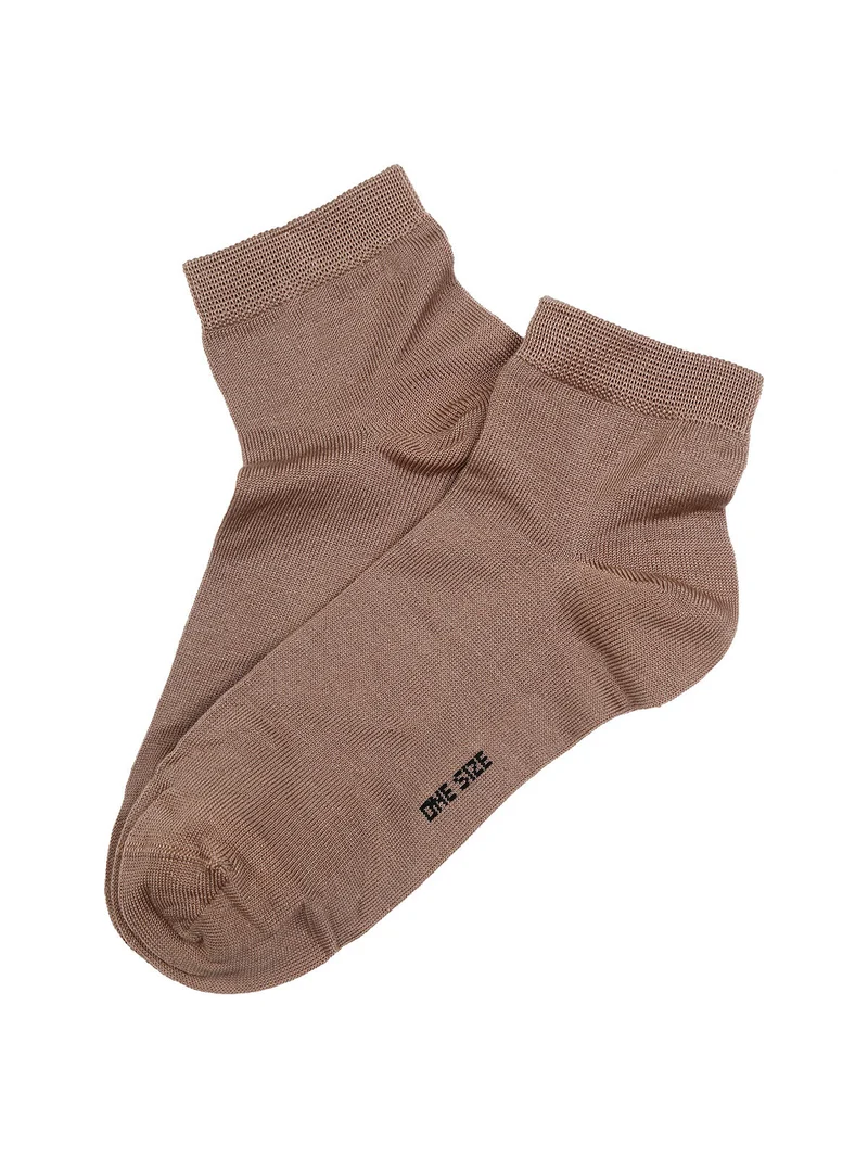 Calze corte da donna in cotone mercerizzato - cammello