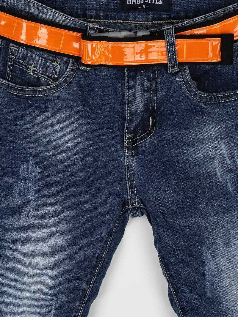 Jeans slavati con cintura - jeans