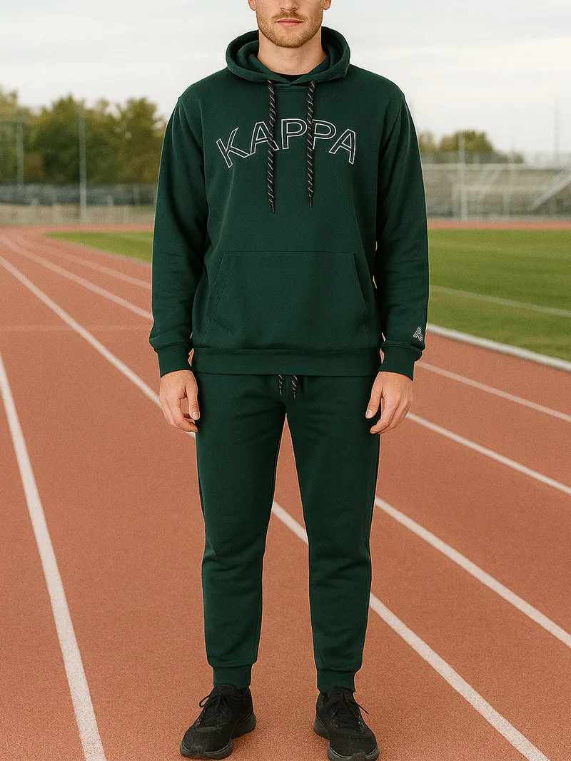 Completo tuta da uomo 2 pezzi con cappuccio e logo - verde