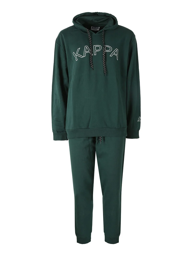 Completo tuta da uomo 2 pezzi con cappuccio e logo - verde