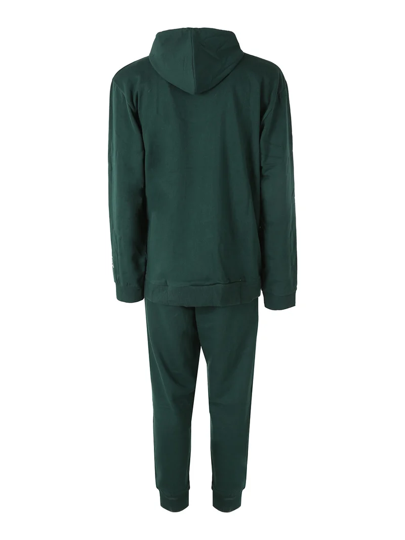 Completo tuta da uomo 2 pezzi con cappuccio e logo - verde