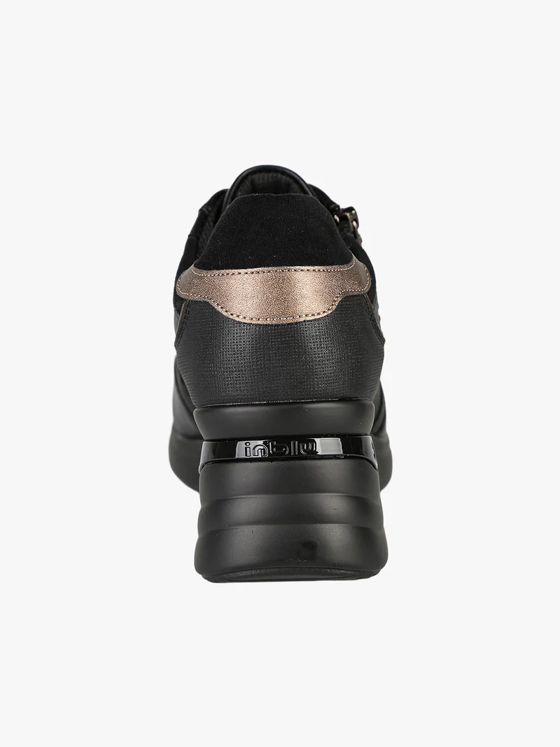 Sneakers donna con zeppa - nero