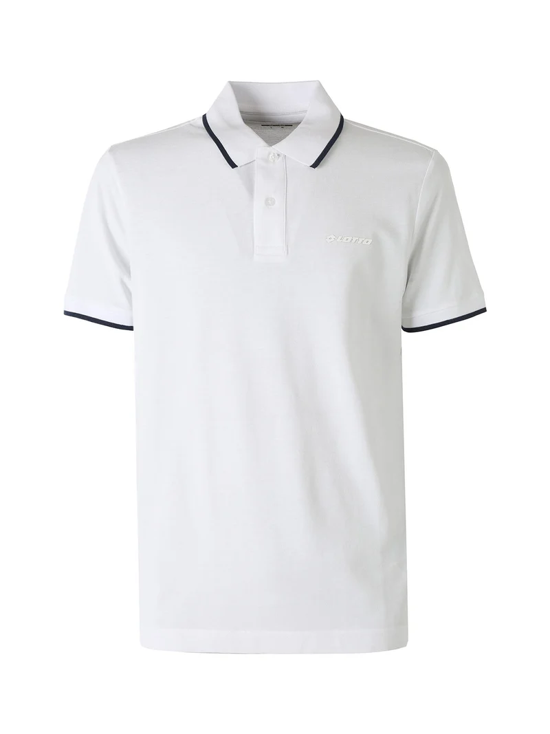 Polo da uomo in cotone a maniche corte - bianco
