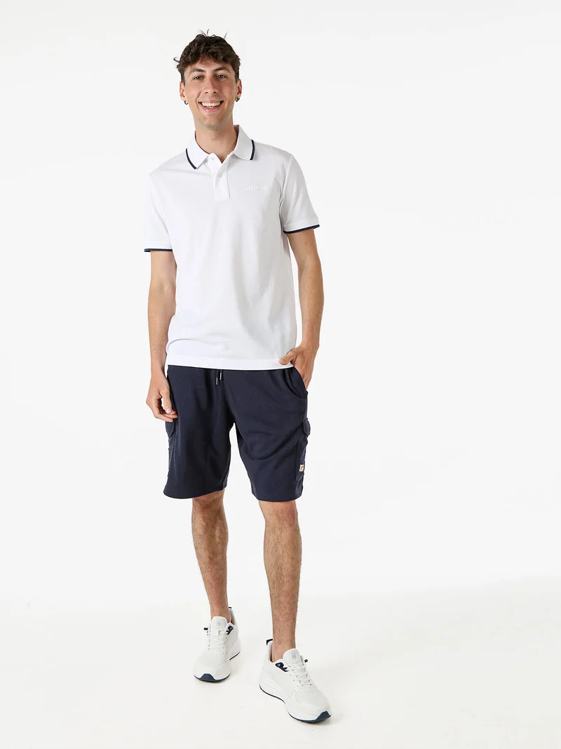 Polo da uomo in cotone a maniche corte - bianco