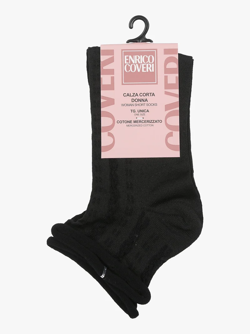 Calze corte da donna con ricami - nero