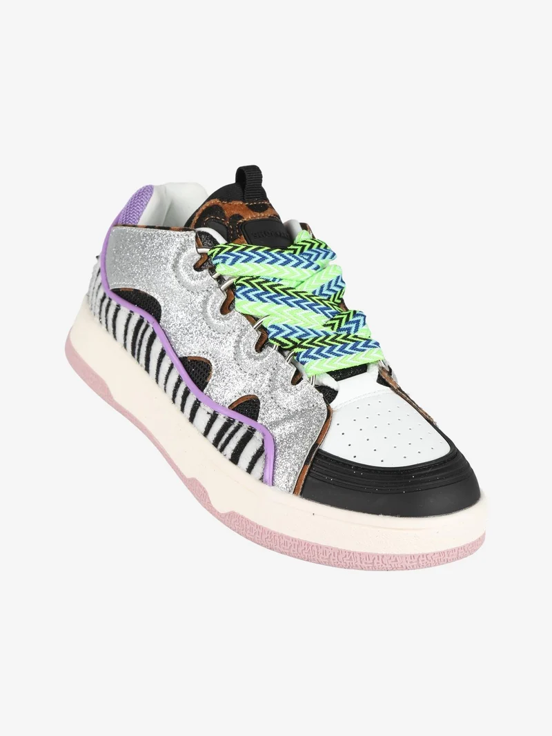 CHUNKY WHOOPI Sneakers animalier donna con glitter - multicolore