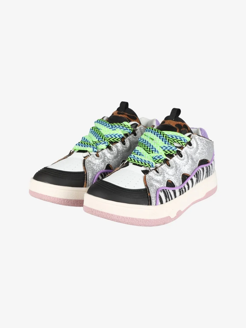 CHUNKY WHOOPI Sneakers animalier donna con glitter - multicolore