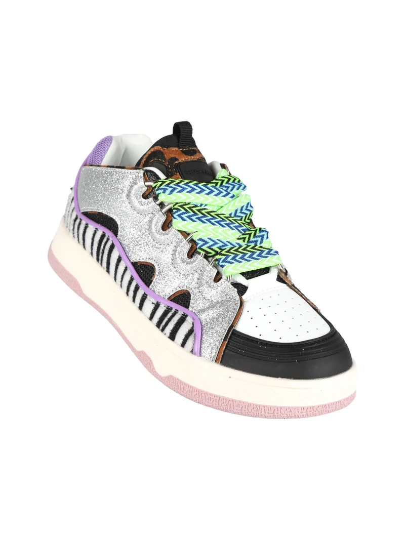 CHUNKY WHOOPI Sneakers animalier donna con glitter - multicolore