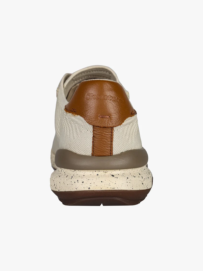 Sneakers da uomo stringate in maglia - beige