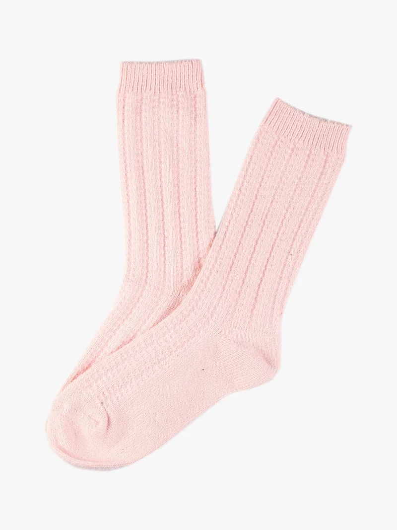 Calze midi donna in caldo cotone - rosa