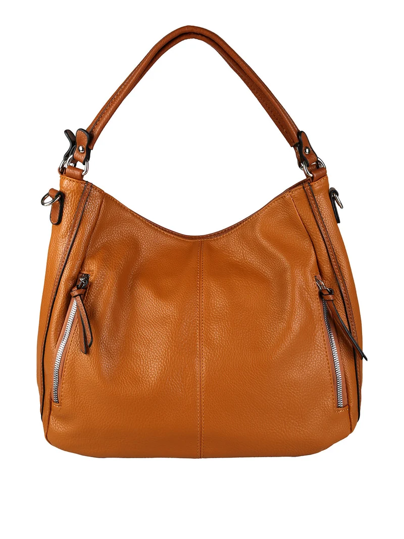 Borsa hobo da donna in ecopelle - marrone