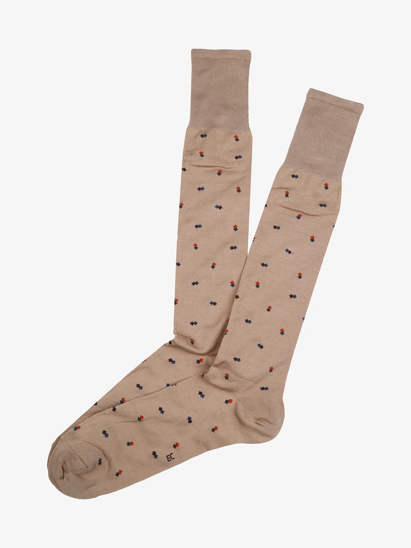 Calze lunghe da uomo in cotone mercerizzato - beige