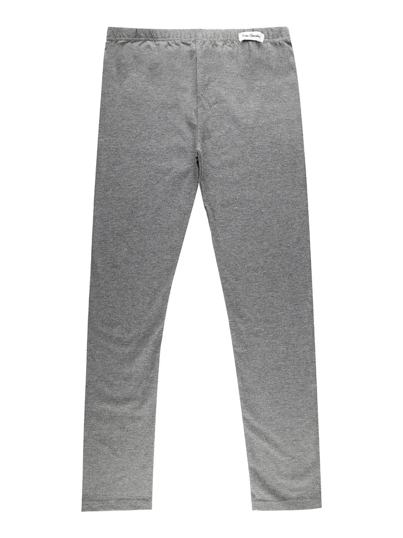 Leggings bambina in cotone elasticizzato - grigio