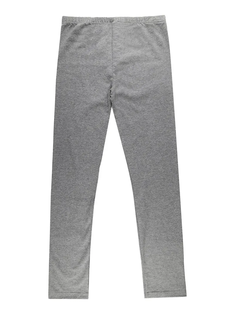 Leggings bambina in cotone elasticizzato - grigio