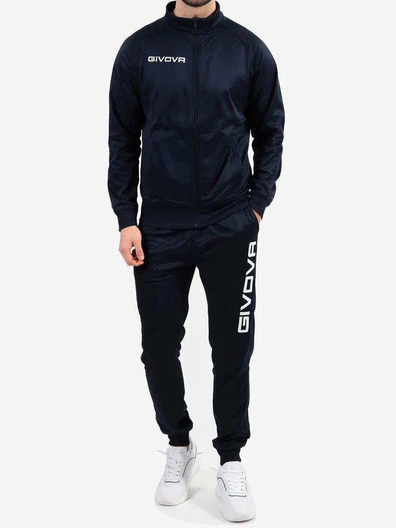 Tuta sportiva unisex 2 pezzi felpata - blu