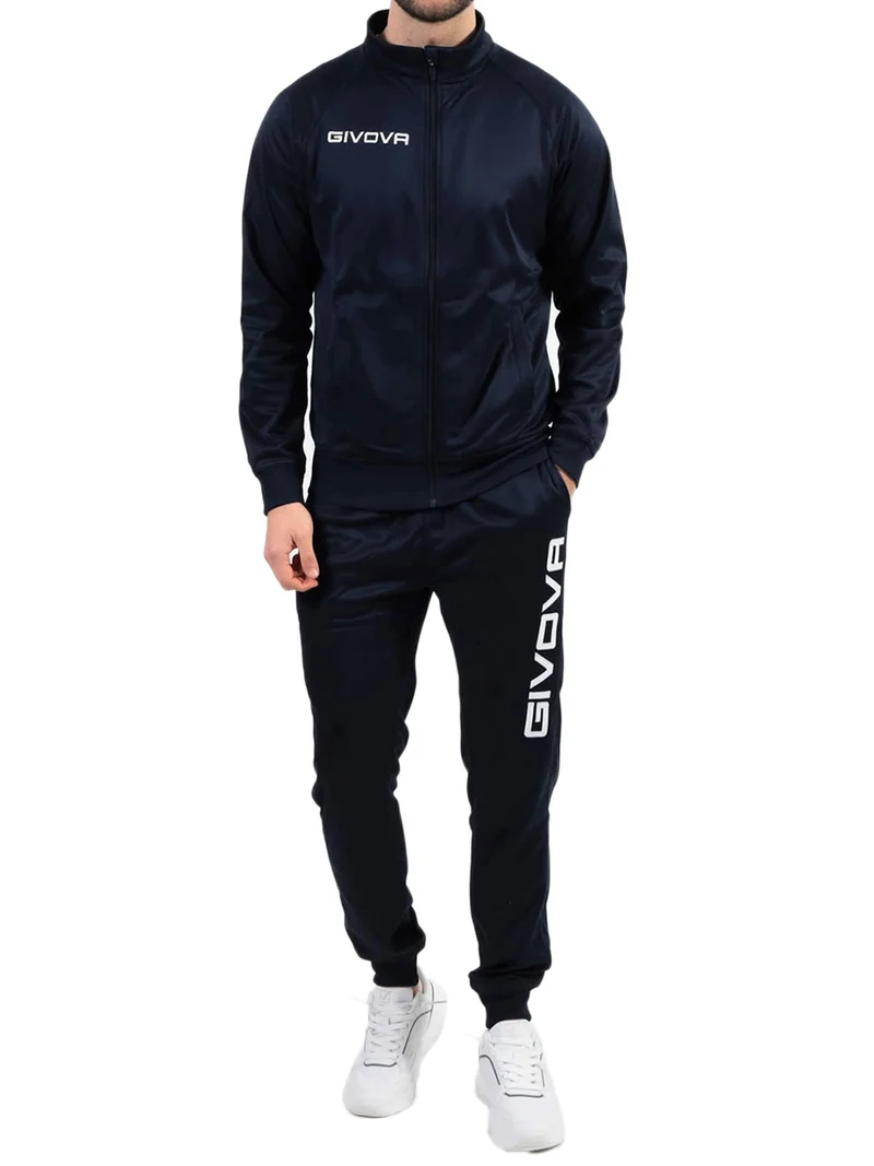 Tuta sportiva unisex 2 pezzi felpata - blu