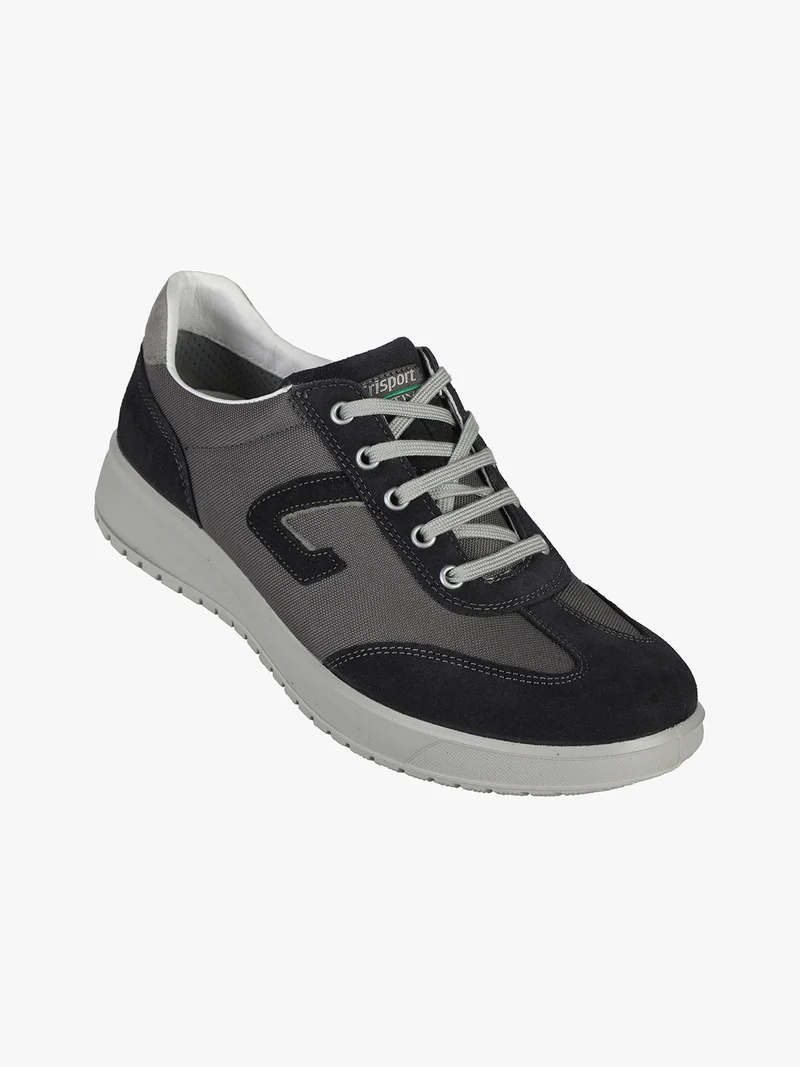 DEEP VESUVIO Sneakers uomo in pelle e tessuto - grigio scuro