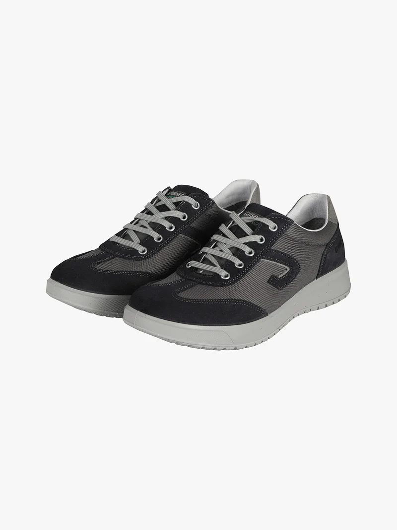 DEEP VESUVIO Sneakers uomo in pelle e tessuto - grigio scuro