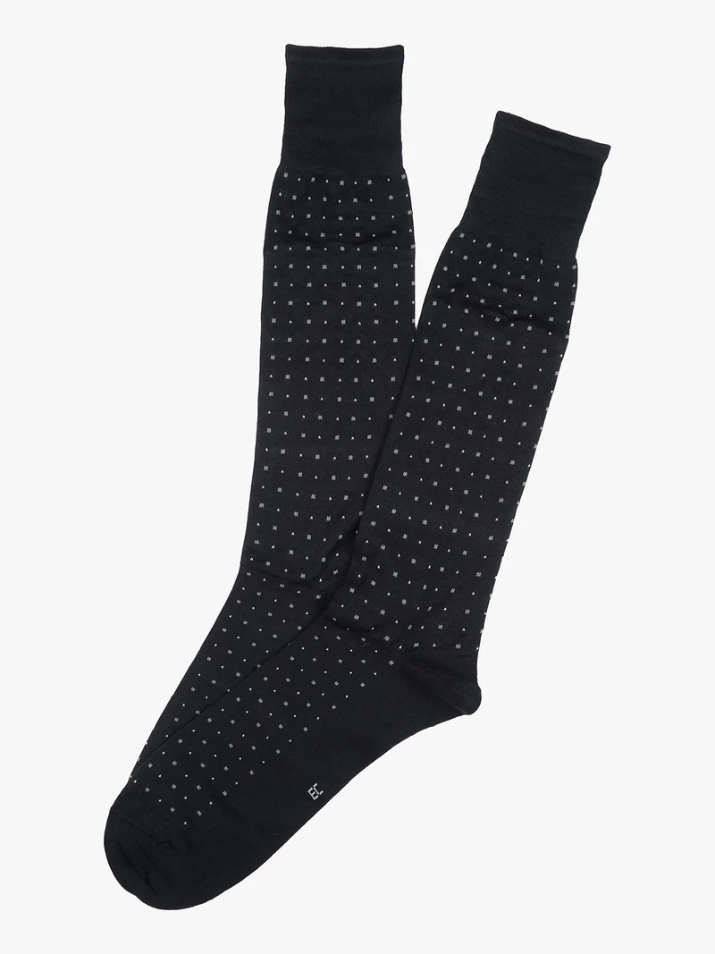 Calze lunghe da uomo in filo di scozia con stampe - blu scuro